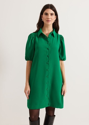 Phase Eight Candice Scallop Dress Green Canada | MPNKTU-368